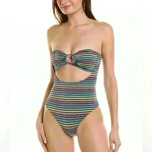 WeWoreWhat O-Ring Bandeau One-Piece sz Large L
